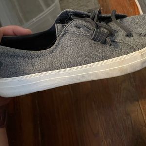 Blue Sperry shoes with sparkle